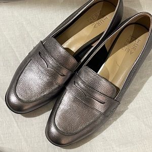 Size 9 Metallic Silver Loafers